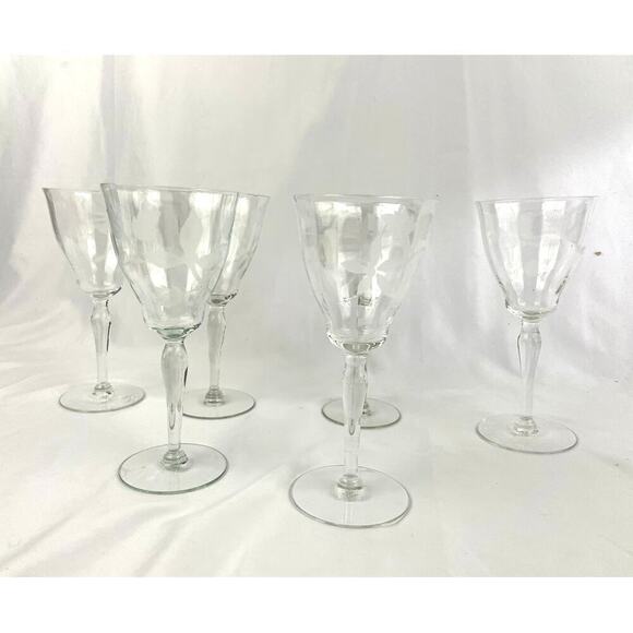 VTG Set of 6 Frosted Floral Liqueur Glasses Stemware Barware - Picture 5 of 16